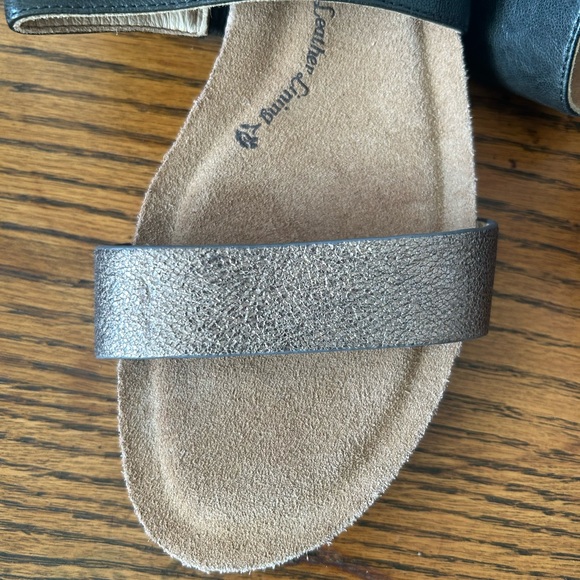 Sofft Vanita Leather Strappy Slingback Black and Metallic Copper Wedges 9 - Picture 6 of 13